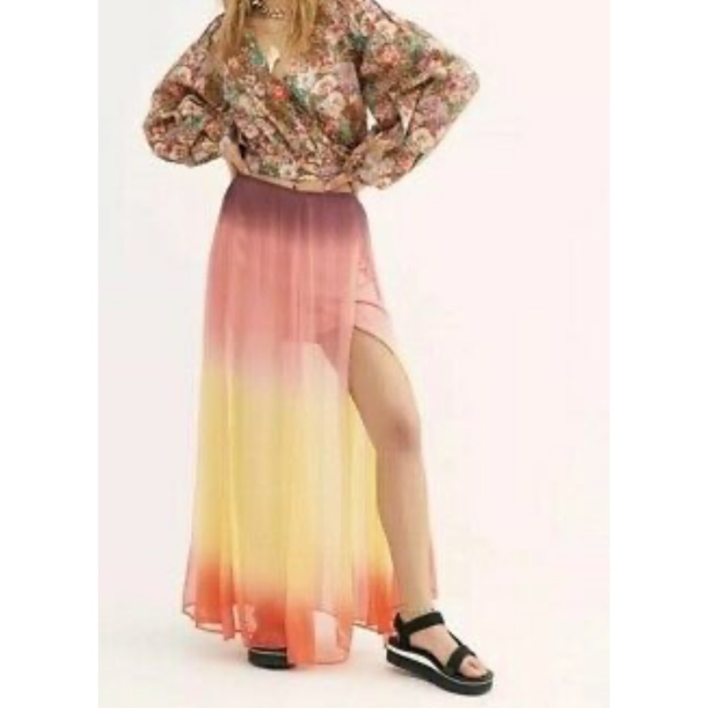 FP one OMBRÉ TIE DIP DYE SHEER ARTEMIS SKIRT SZ XS